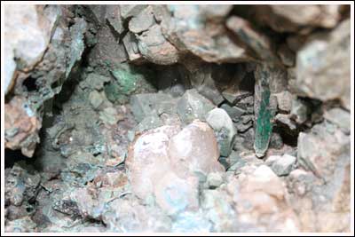 Dioptase malachite shattuckite